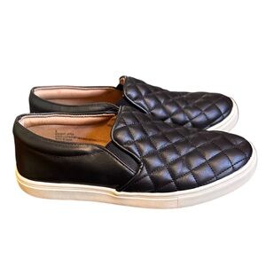 A New Day Black Quilted Slip On Sneakers